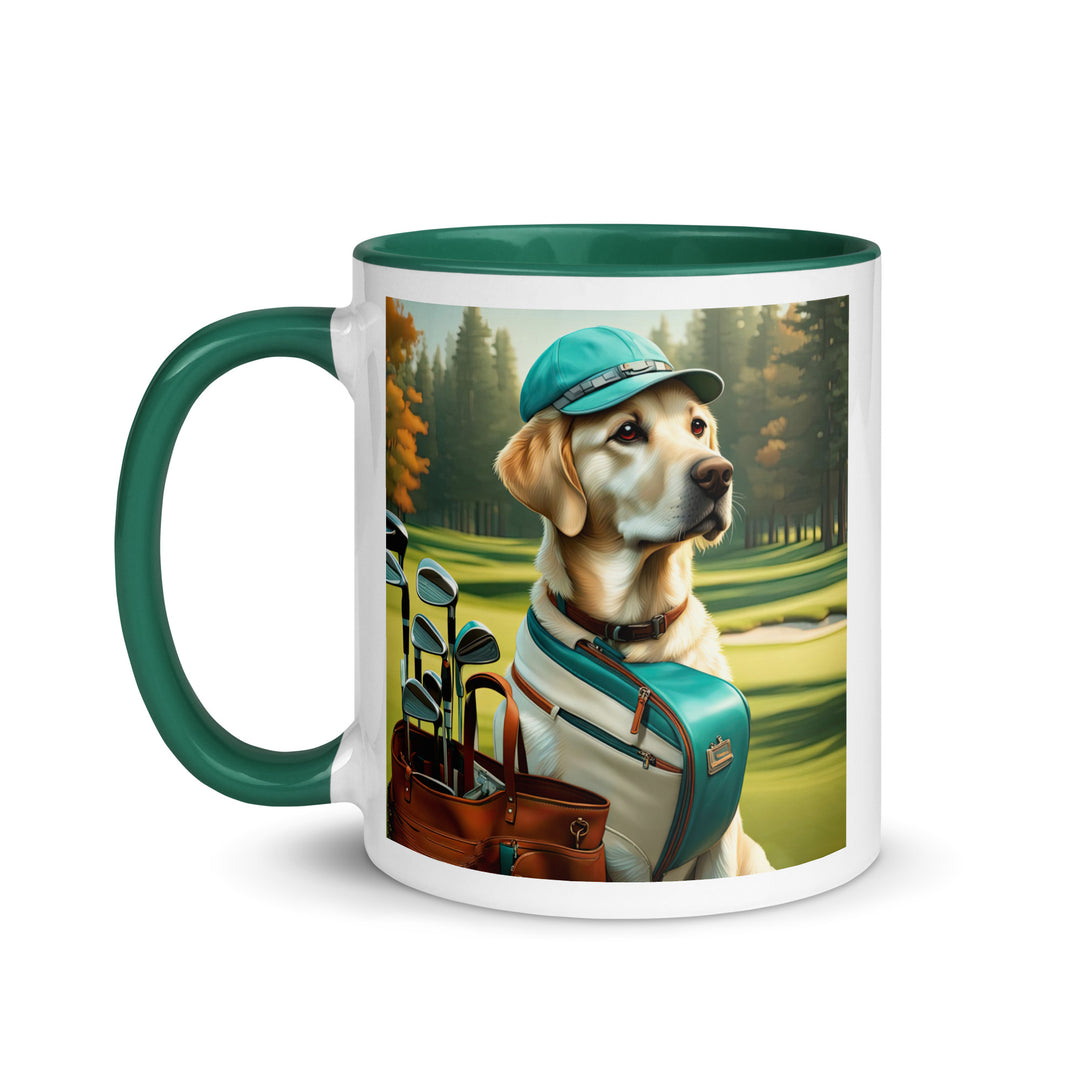 Mug with Color Inside-Labrador Retriever Golfer  V7