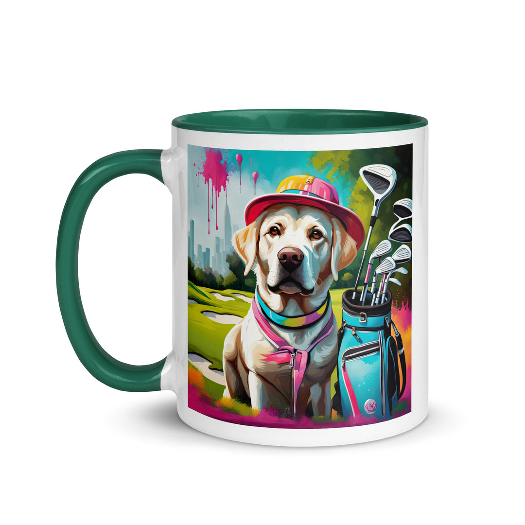 Mug with Color Inside-Labrador Retriever Golfer v9