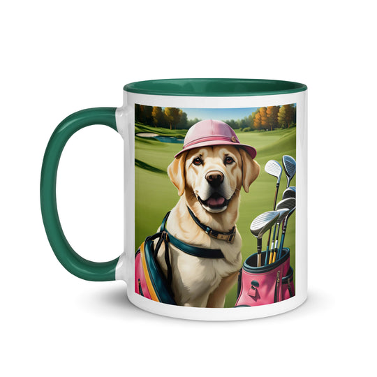 Mug with Color Inside-Labrador Retriever Golfer V10