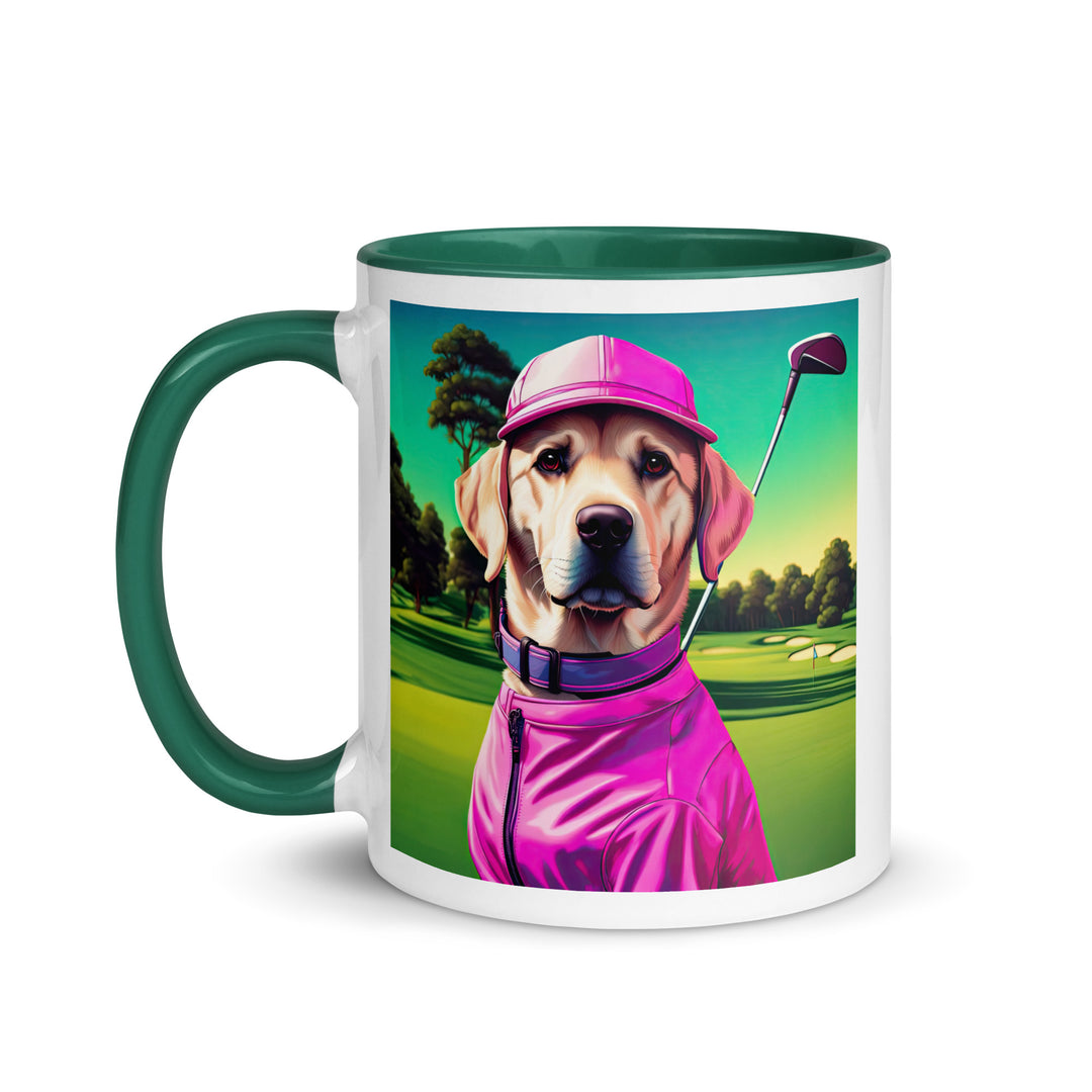 Mug with Color Inside-Labrador Retriever Golfer V14