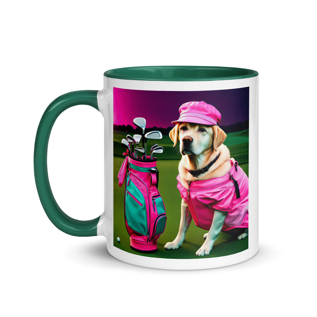 Mug with Color Inside-Labrador Retriever Golfer V16