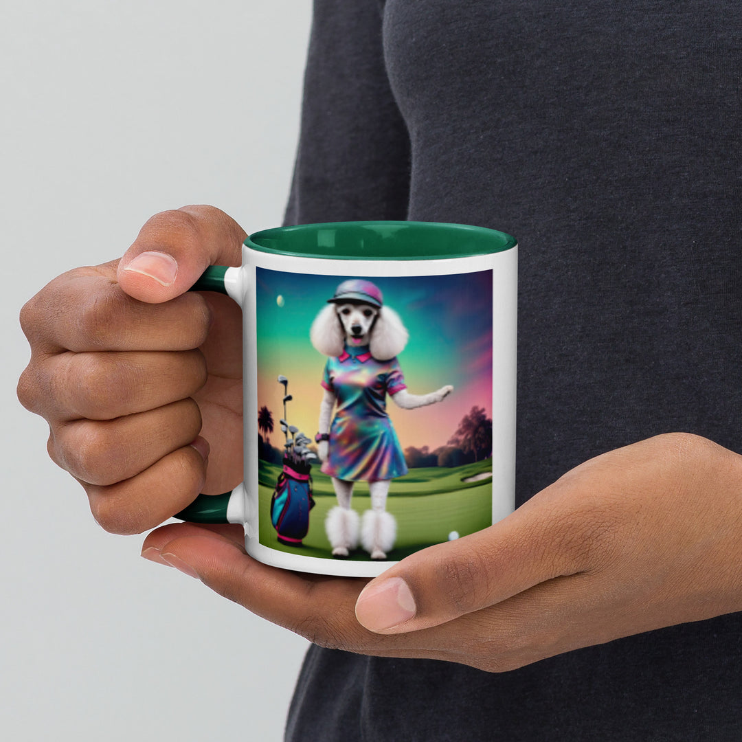 Poodle Golfer- Mug with Color Inside