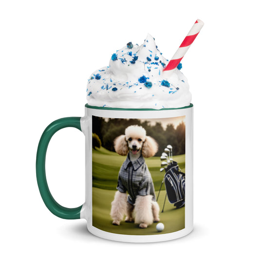 Poodle Golfer- Mug with Color Inside v2
