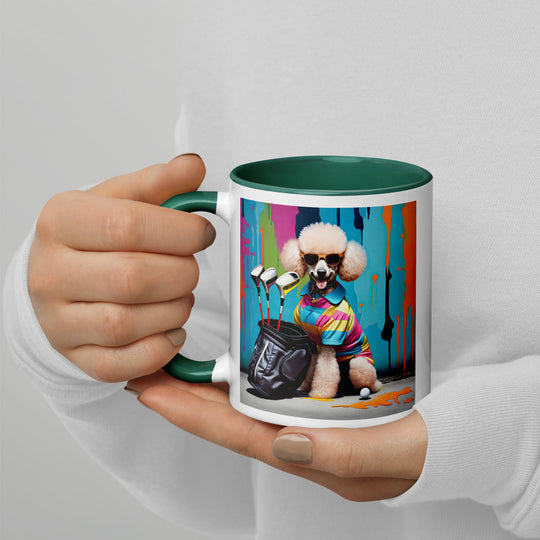 Poodle Golfer- Mug with Color Inside v3