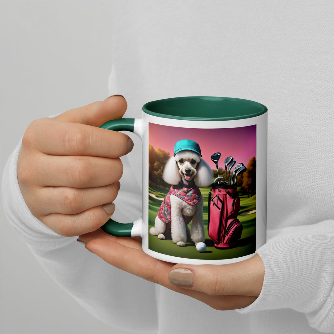 Poodle Golfer- Mug with Color Inside v5