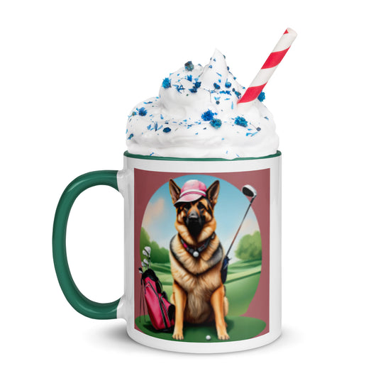 German Shepherd Golfer- Mug with Color Inside V4