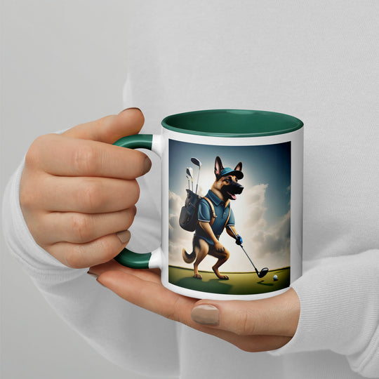 German Shepherd Golfer- Mug with Color Inside V6