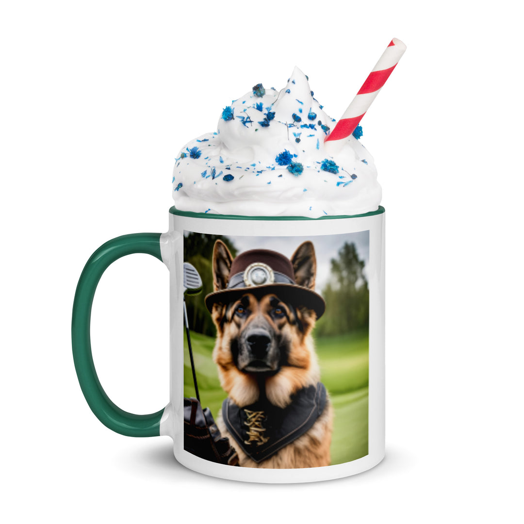 German Shepherd Golfer- Mug with Color Inside V16