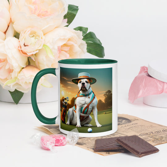 American Bulldog Golfer- Mug with Color Inside v2