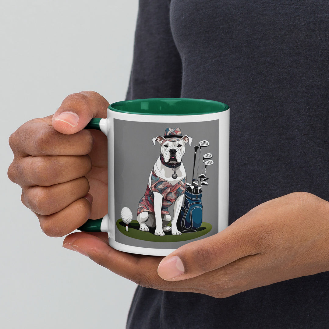 American Bulldog Golfer- Mug with Color Inside v3