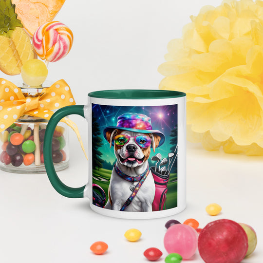 American Bulldog Golfer- Mug with Color Inside v4