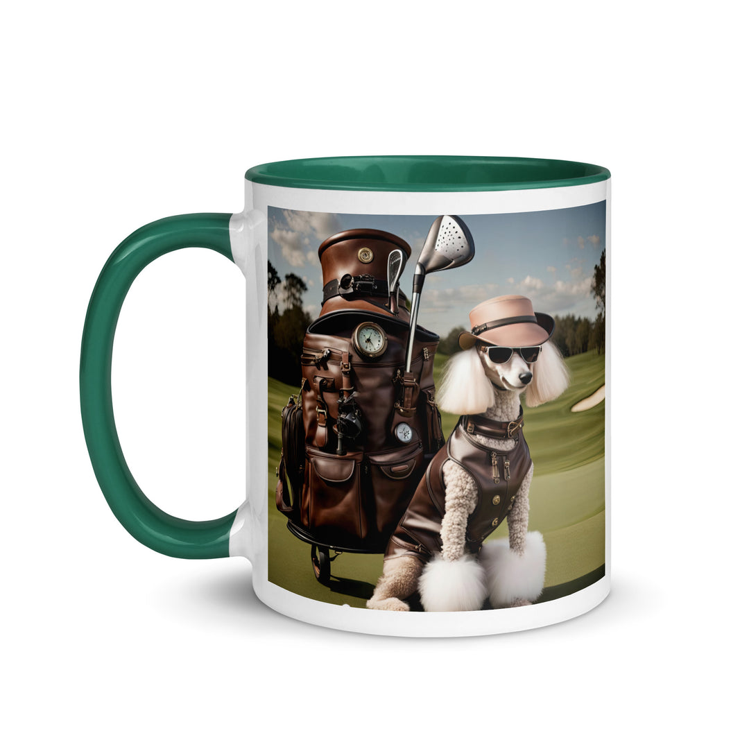 Poodle Golfer- Mug with Color Inside v6