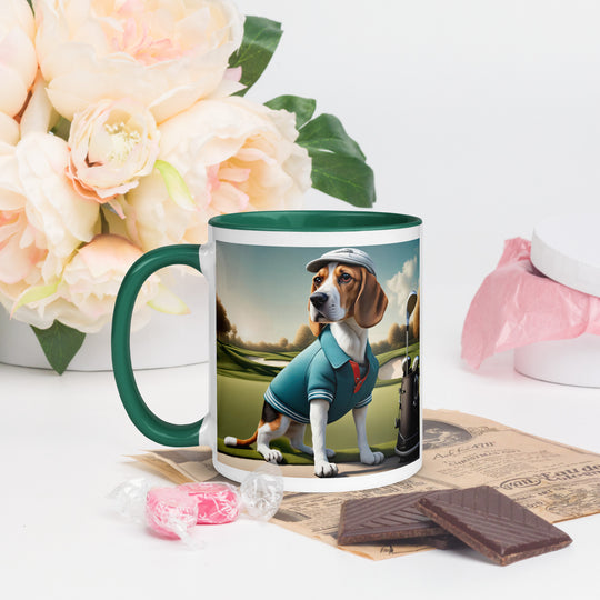 Beagle Golfer- Mug with Color Inside v2