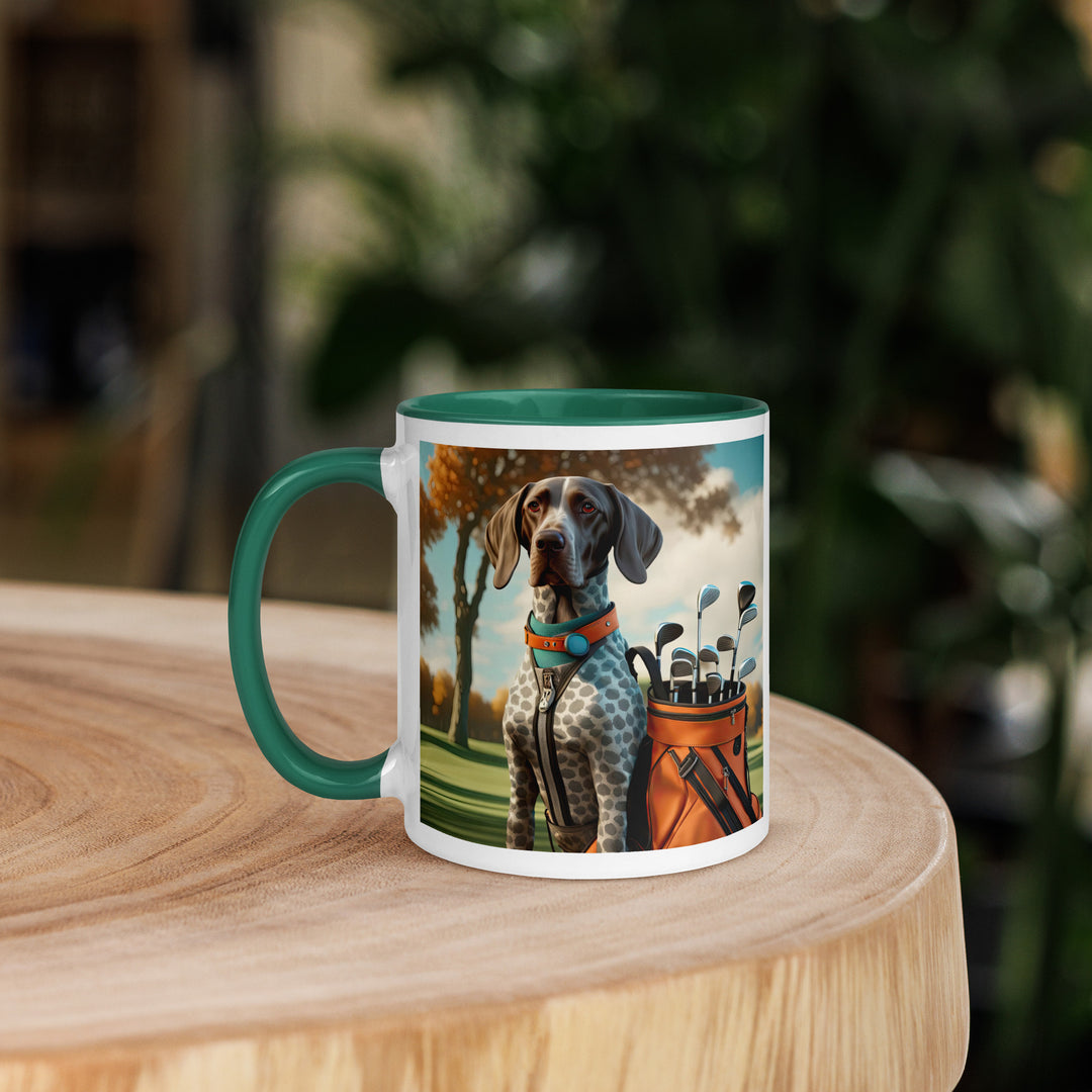 German Shorthaired Pointer Golfer- Mug with Color Inside