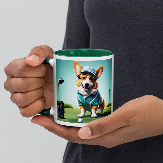 Pembroke Welsh Corgi Golfer- Mug with Color Inside