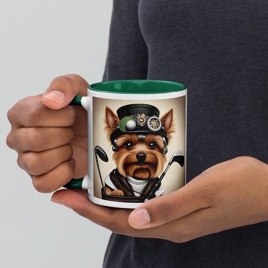 Yorkshire Terrier Golfer- Mug with Color Inside v3