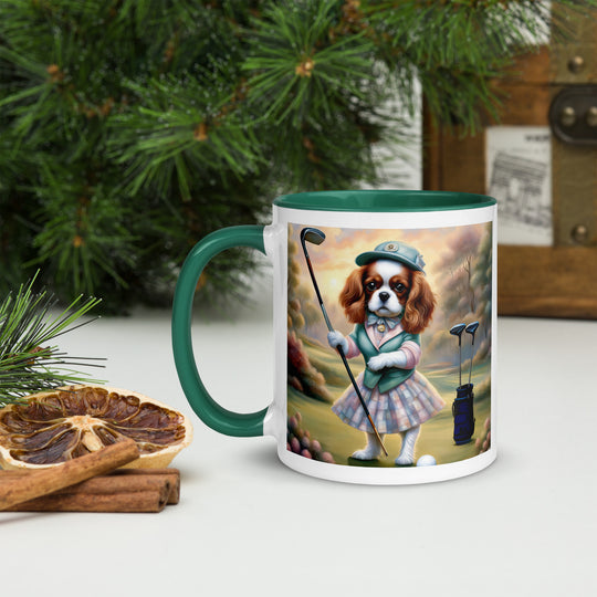 Cavalier King Charles Spaniel Golfer- Mug with Color Inside