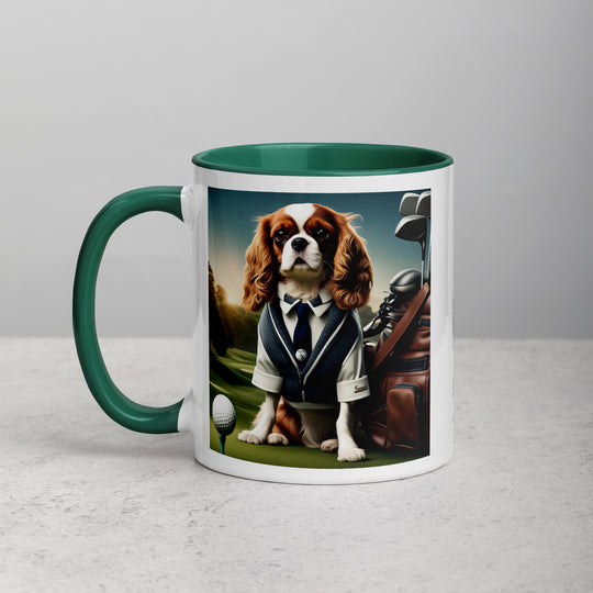 Cavalier King Charles Spaniel Golfer- Mug with Color Inside v3