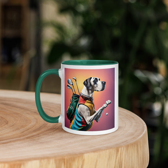 Great Dane Golfer- Mug with Color Inside