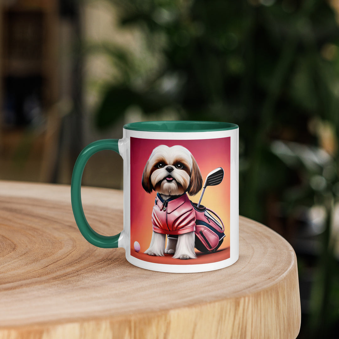 Shih Tzu Golfer- Mug with Color Inside v2