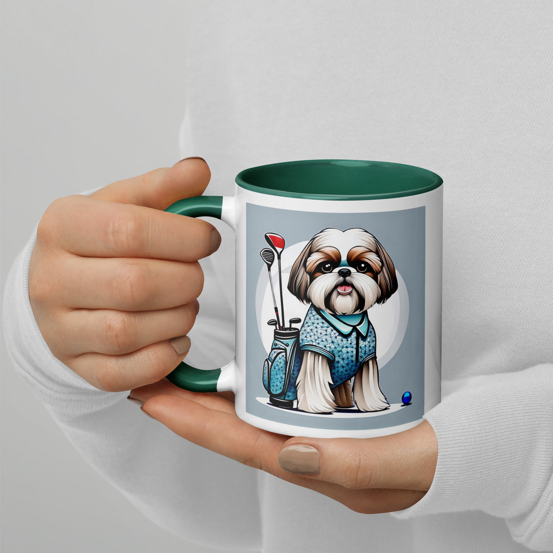 Shih Tzu Golfer- Mug with Color Inside v3