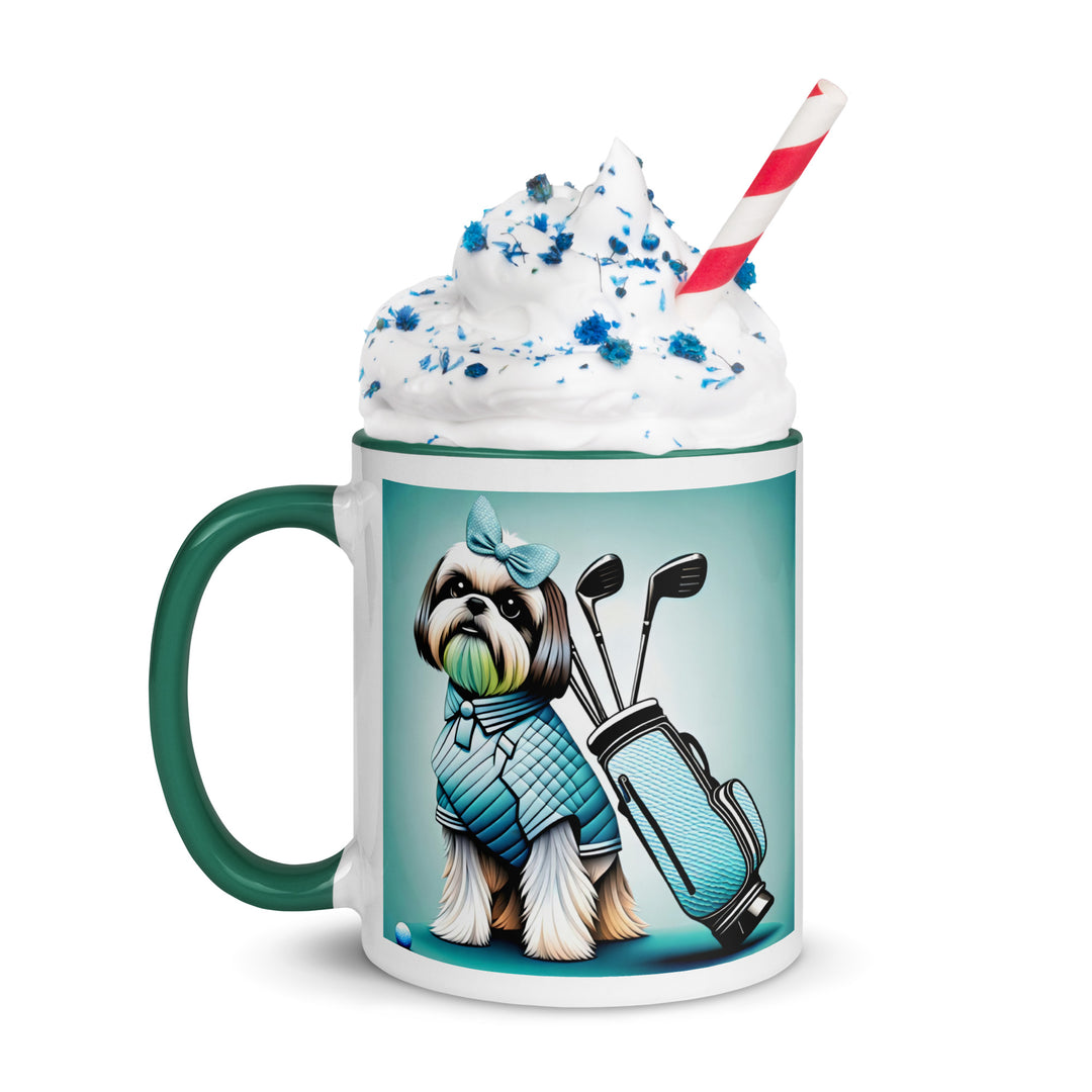 Shih Tzu Golfer- Mug with Color Inside v4