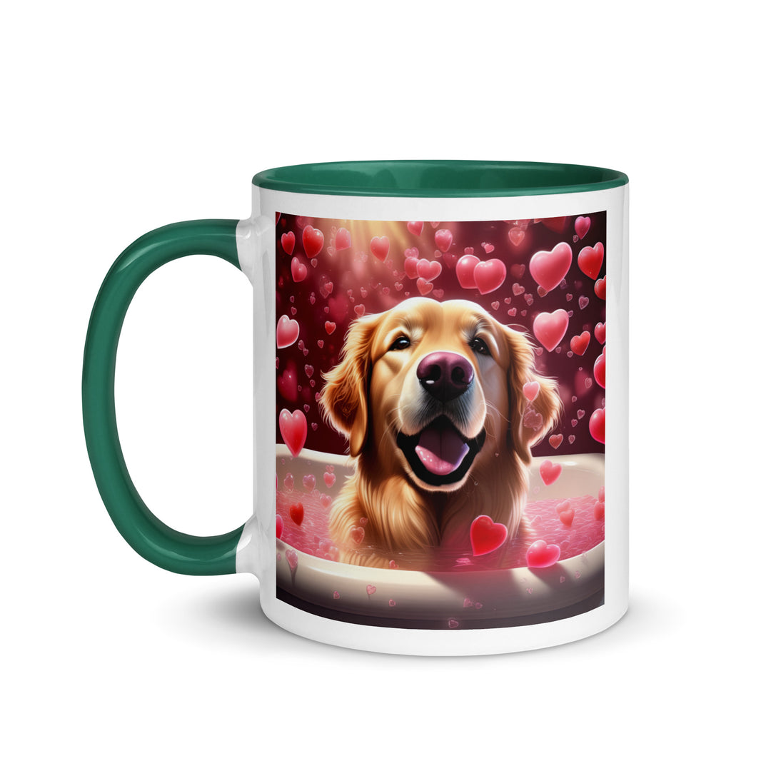 Golden Retriever Romantic- Mug with Color Inside