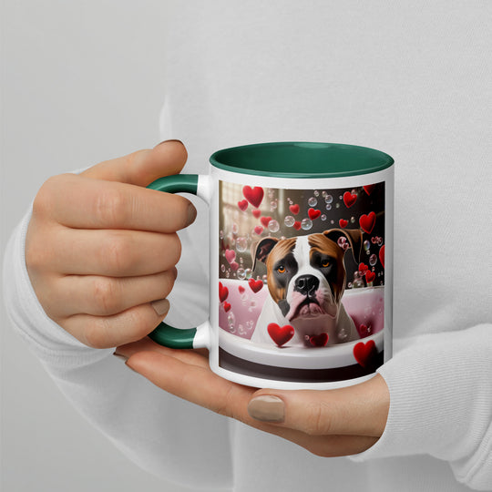 American Bulldog Romantic- Mug with Color Inside