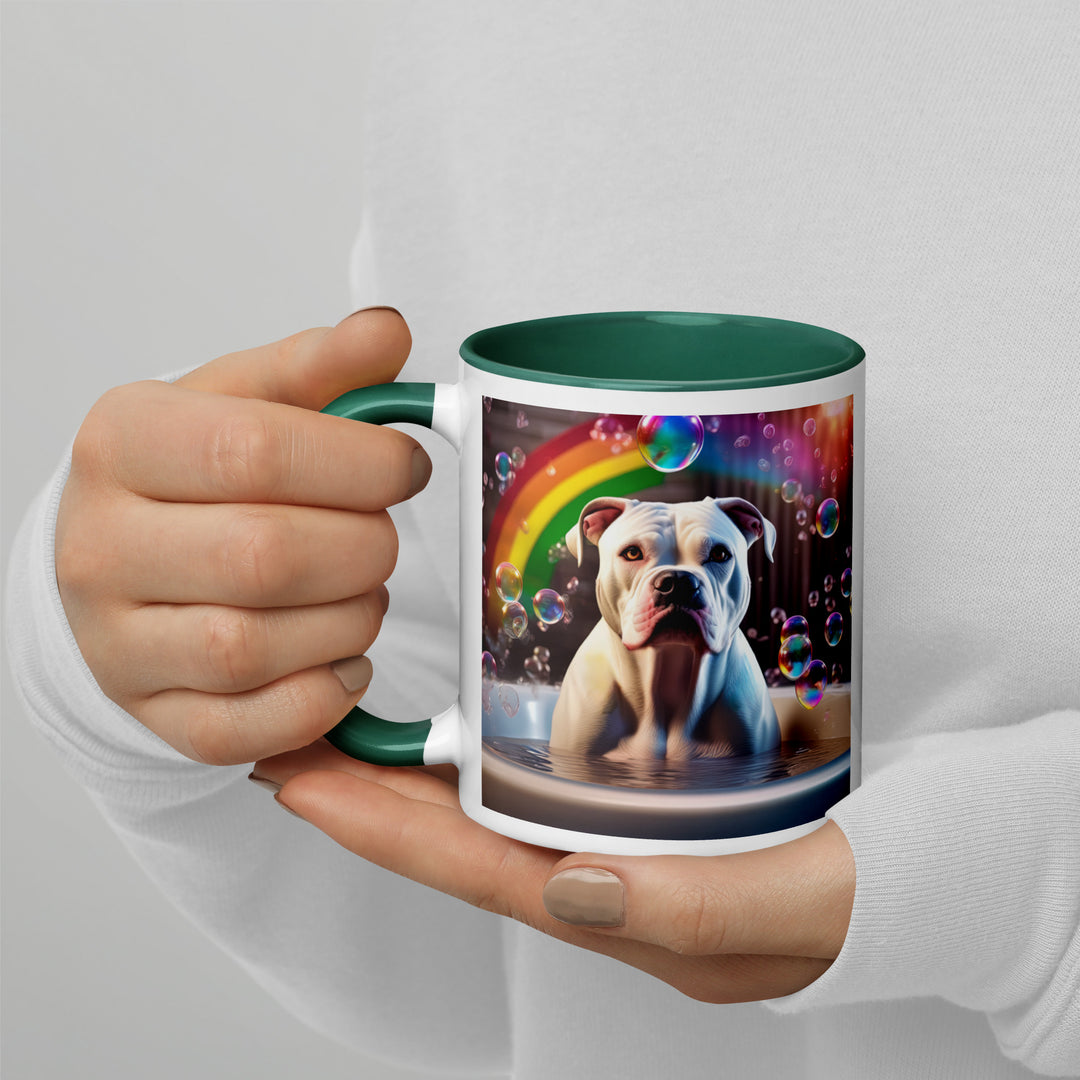 American Bulldog Romantic- Mug with Color Inside v3