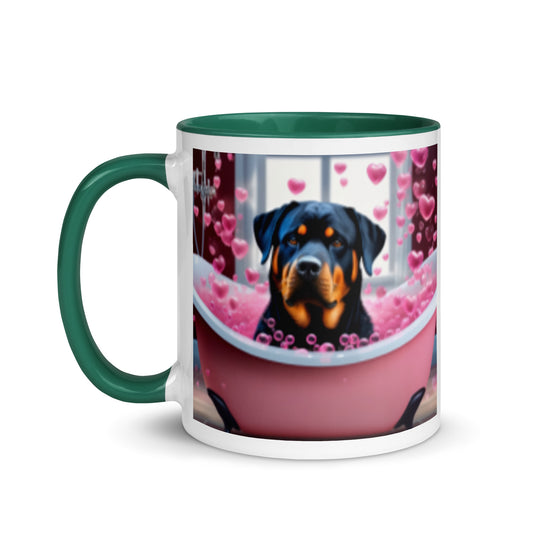 Rottweiler Romantic- Mug with Color Inside v2