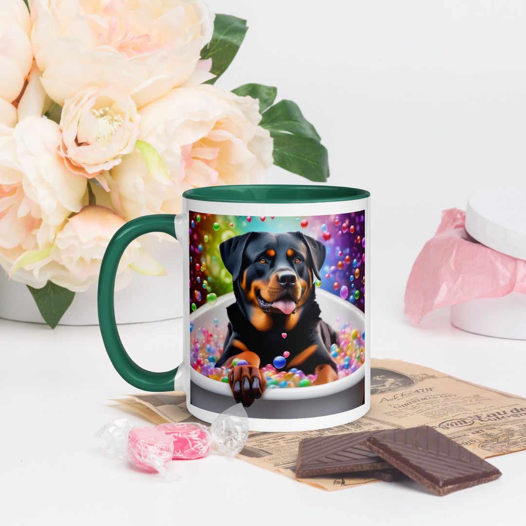 Rottweiler Romantic- Mug with Color Inside v3