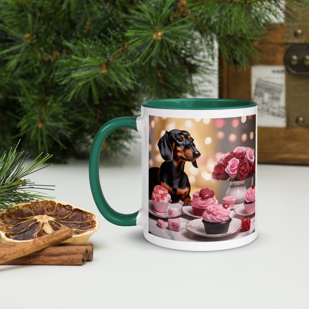 Dachshund Romantic- Mug with Color Inside v2