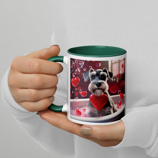 Miniature Schnauzer Romantic- Mug with Color Inside v2