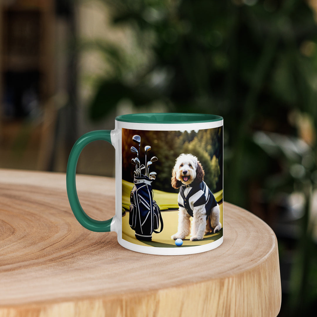 Bernedoodle Golfer- Mug with Color Inside