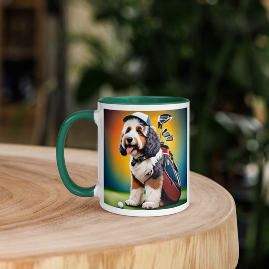 Bernedoodle Golfer- Mug with Color Inside v6