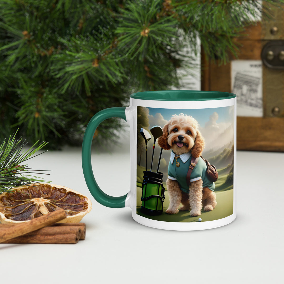 Cavapoo Golfer- Mug with Color Inside