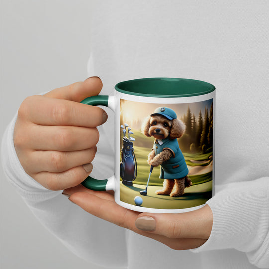 Cavapoo Golfer- Mug with Color Inside v5