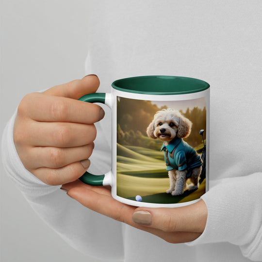 Cavapoo Golfer- Mug with Color Inside v4