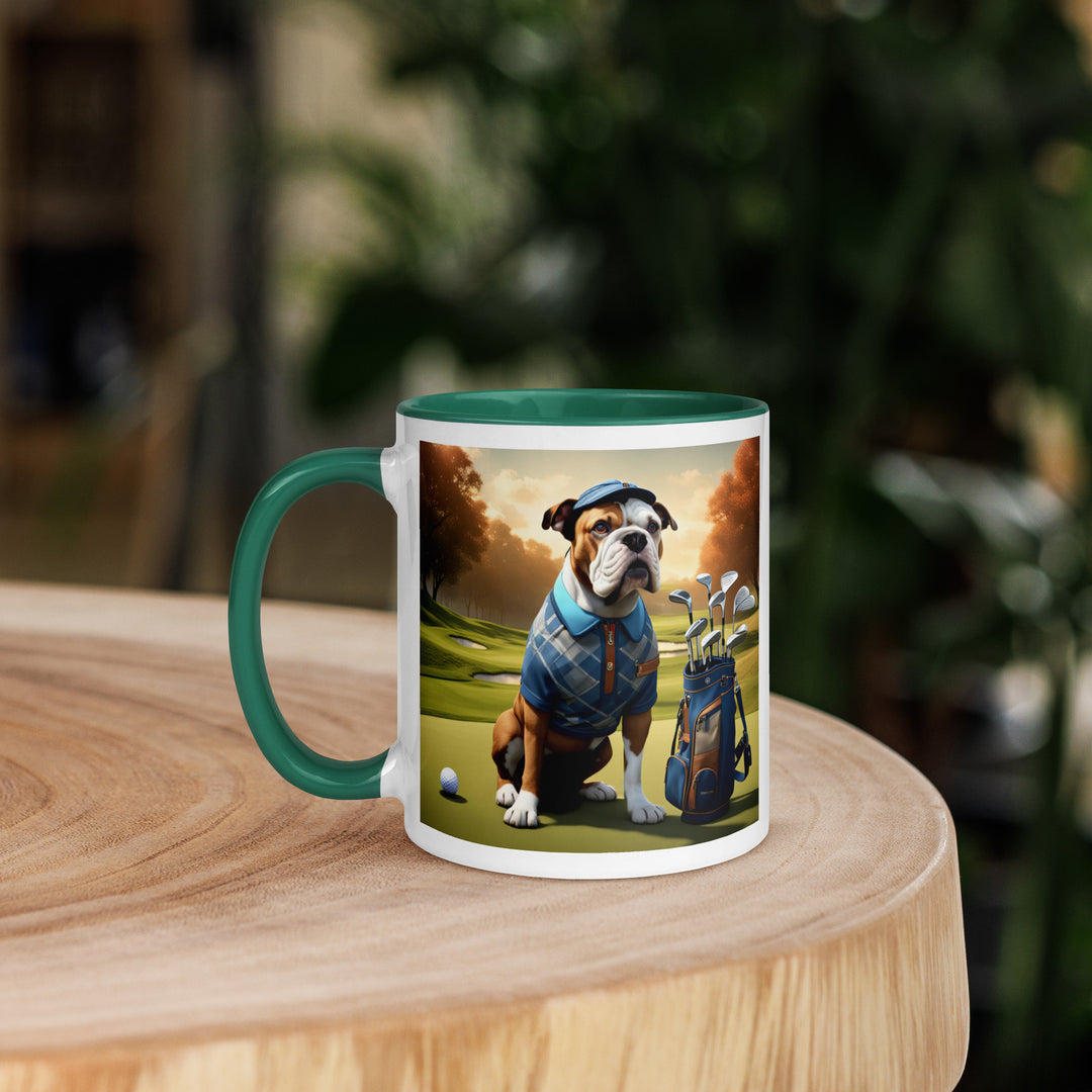 Catahoula Bulldog Golfer- Mug with Color Inside v2