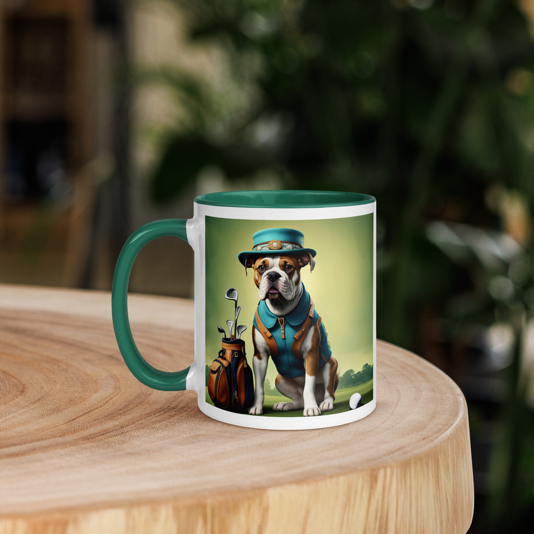 Catahoula Bulldog Golfer- Mug with Color Inside v3