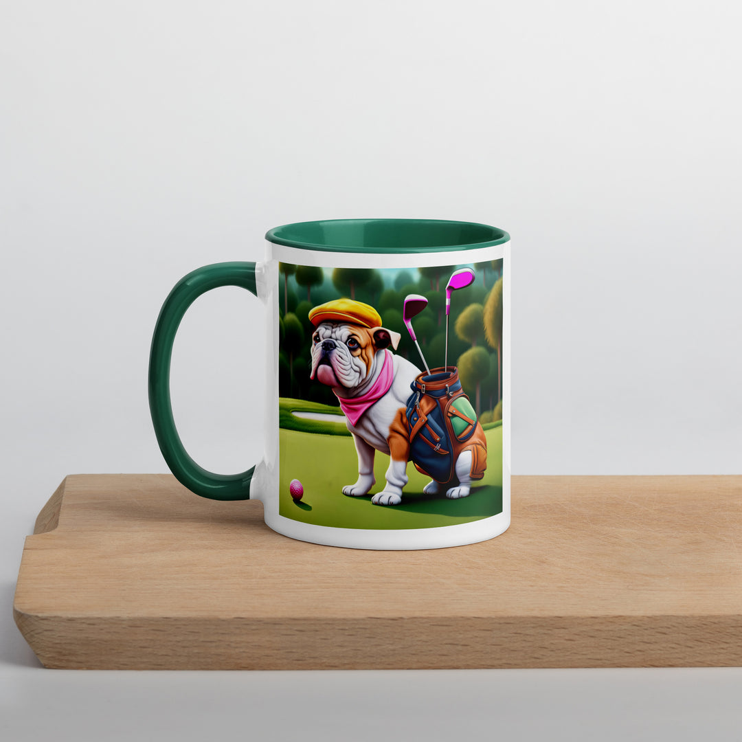 Catahoula Bulldog Golfer- Mug with Color Inside v5