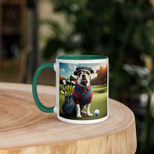 Catahoula Bulldog Golfer- Mug with Color Inside v6