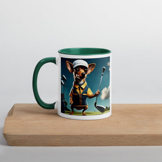 Chiweenie Golfer- Mug with Color Inside v2