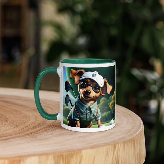 Chiweenie Golfer- Mug with Color Inside v4