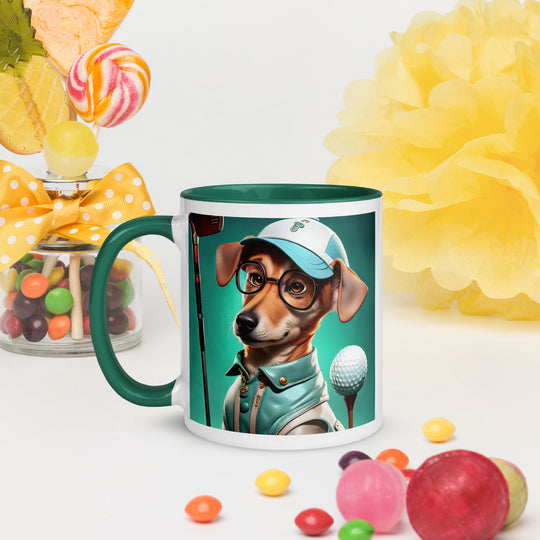 Chiweenie Golfer- Mug with Color Inside v5