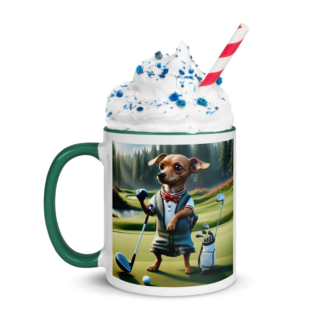 Chiweenie Golfer- Mug with Color Inside v3