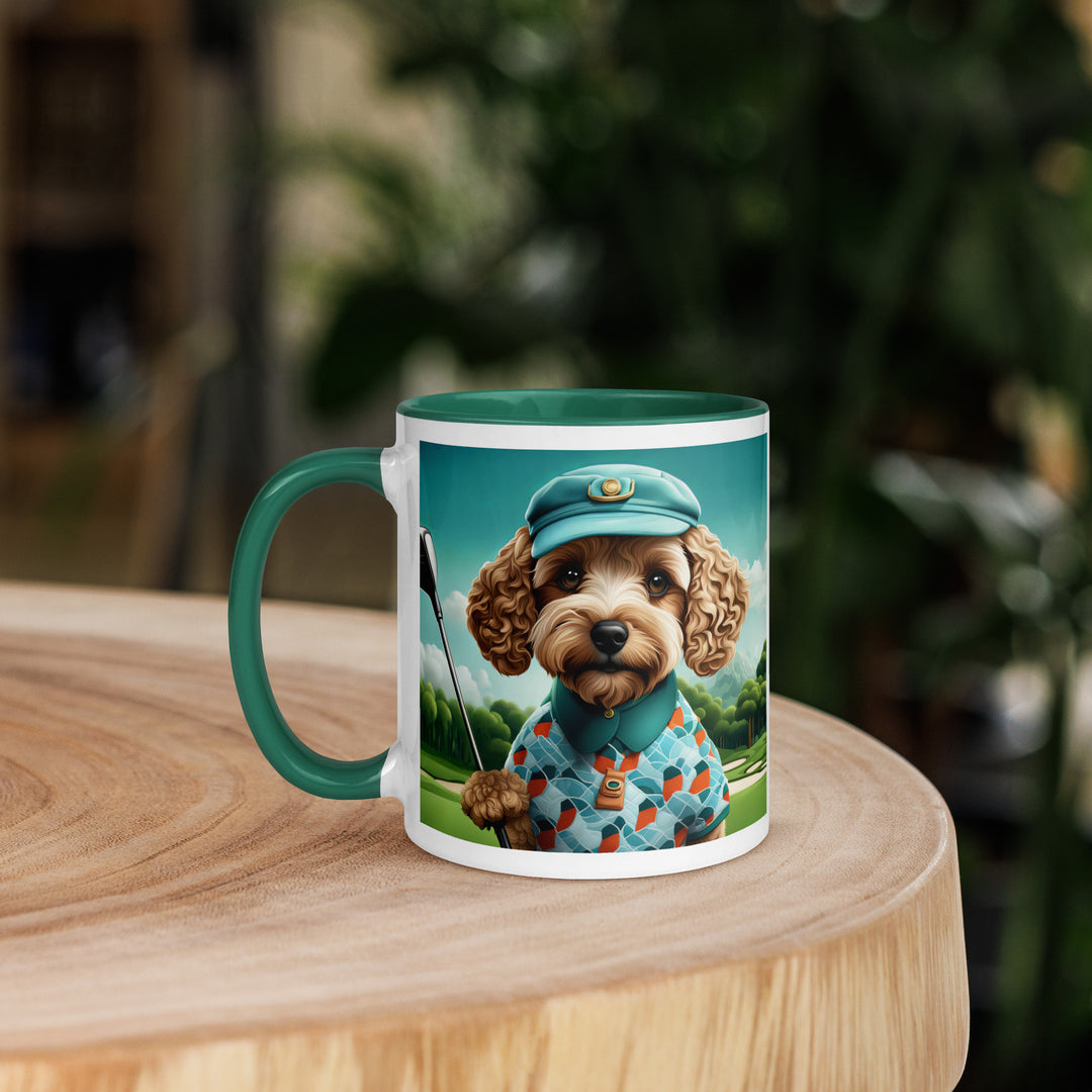 Cockapoo Golfer- Mug with Color Inside v3