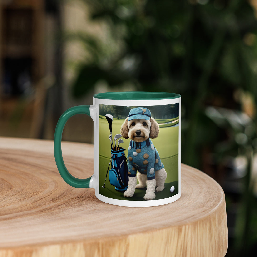 Cockapoo Golfer- Mug with Color Inside v4