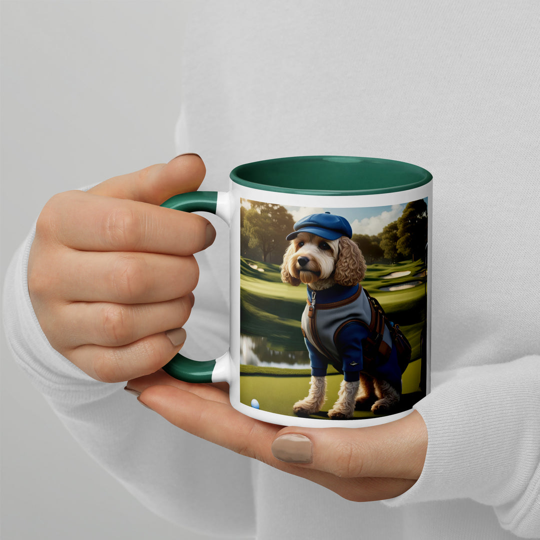 Cockapoo Golfer- Mug with Color Inside v9