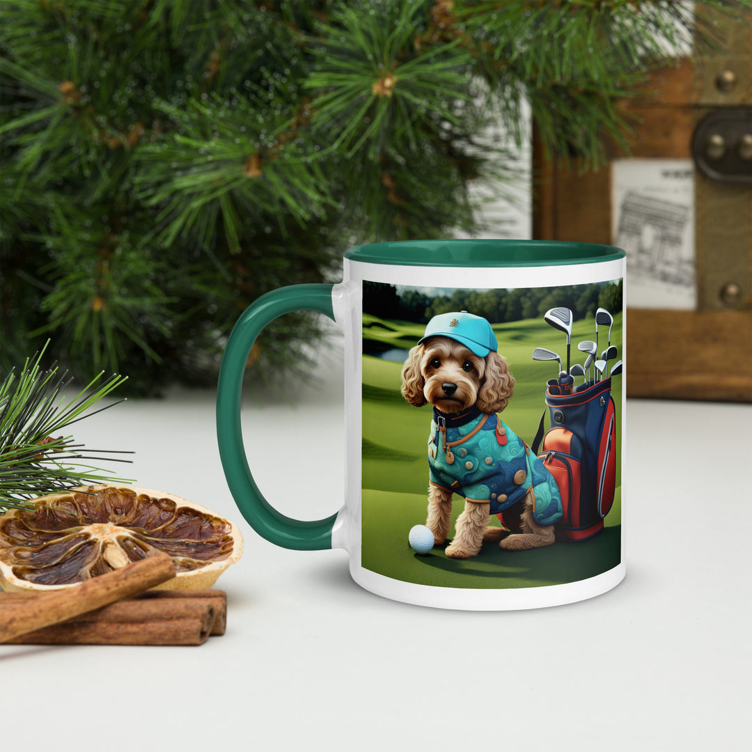 Cockapoo Golfer- Mug with Color Inside v5